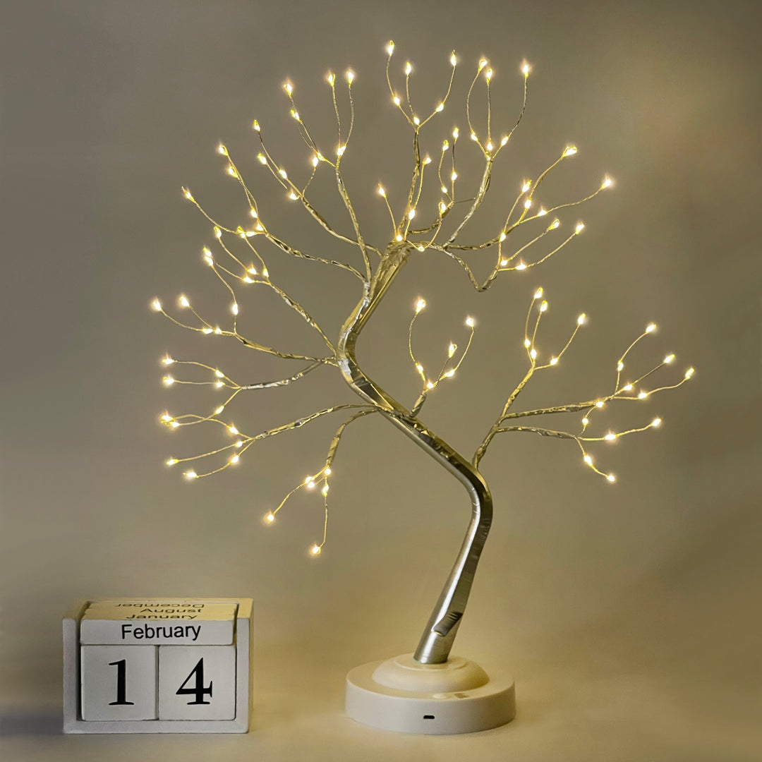 lighted white bonsai tree 108 LED Warm-White Bonsai Tree: Features 8 Lighting Modes & Timer