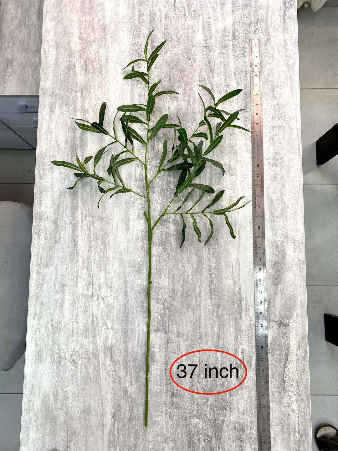 Set of 2 Artificial Olive Branches - 90cm/37inch Faux Olive Stems for Vase Decor - Aesthetically Pleasing Addition to Home Decor