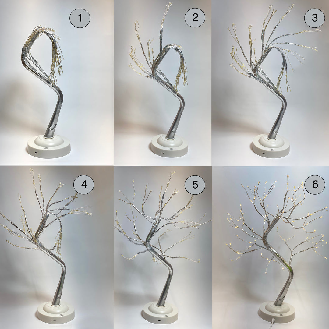 lighted white bonsai tree 108 LED Warm-White Bonsai Tree: Features 8 Lighting Modes & Timer