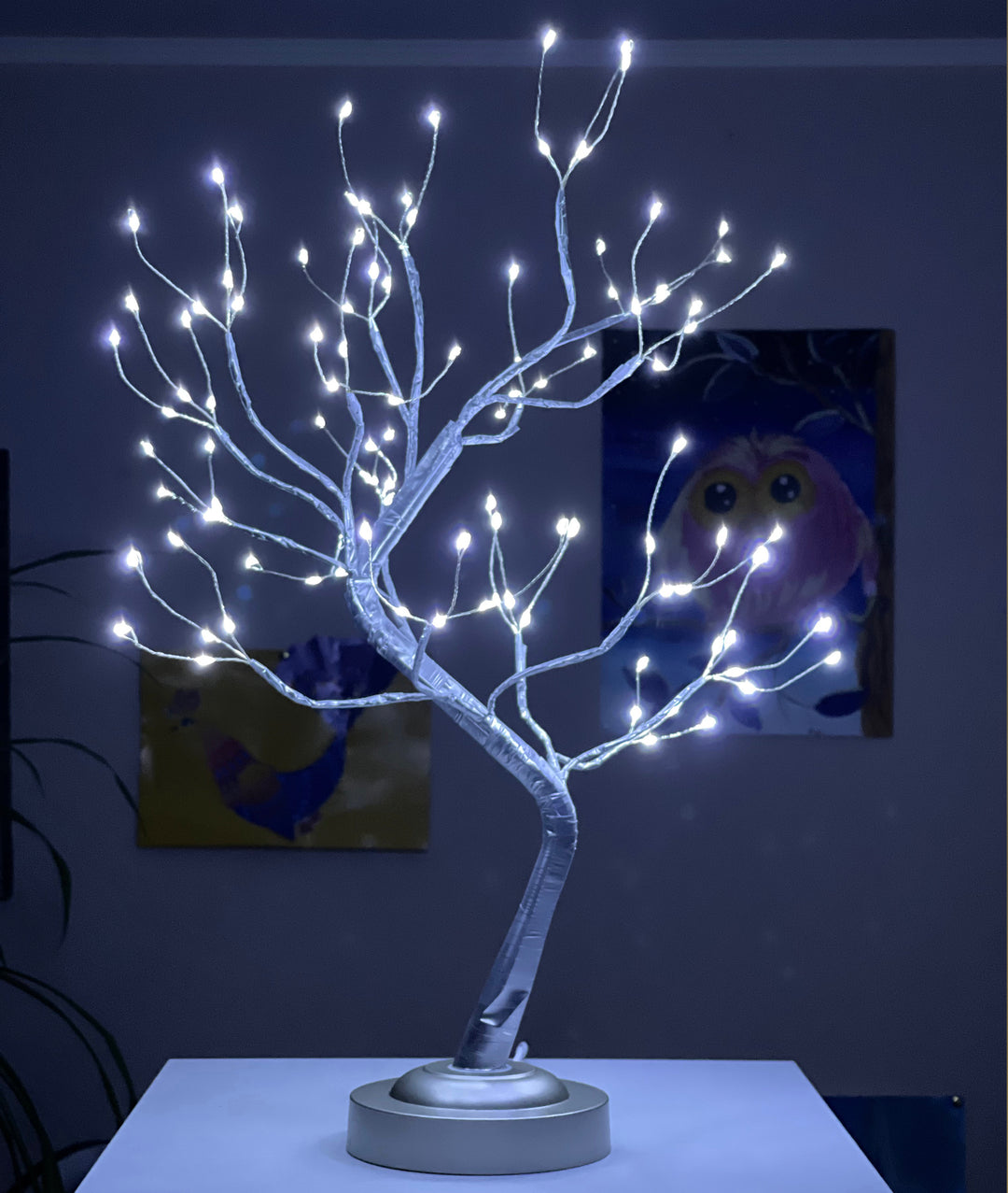 bonsai tree light for room decor ECOVENIK 108 LED Silver - Bonsai Tree Light with 8 Lighting Modes & Timer