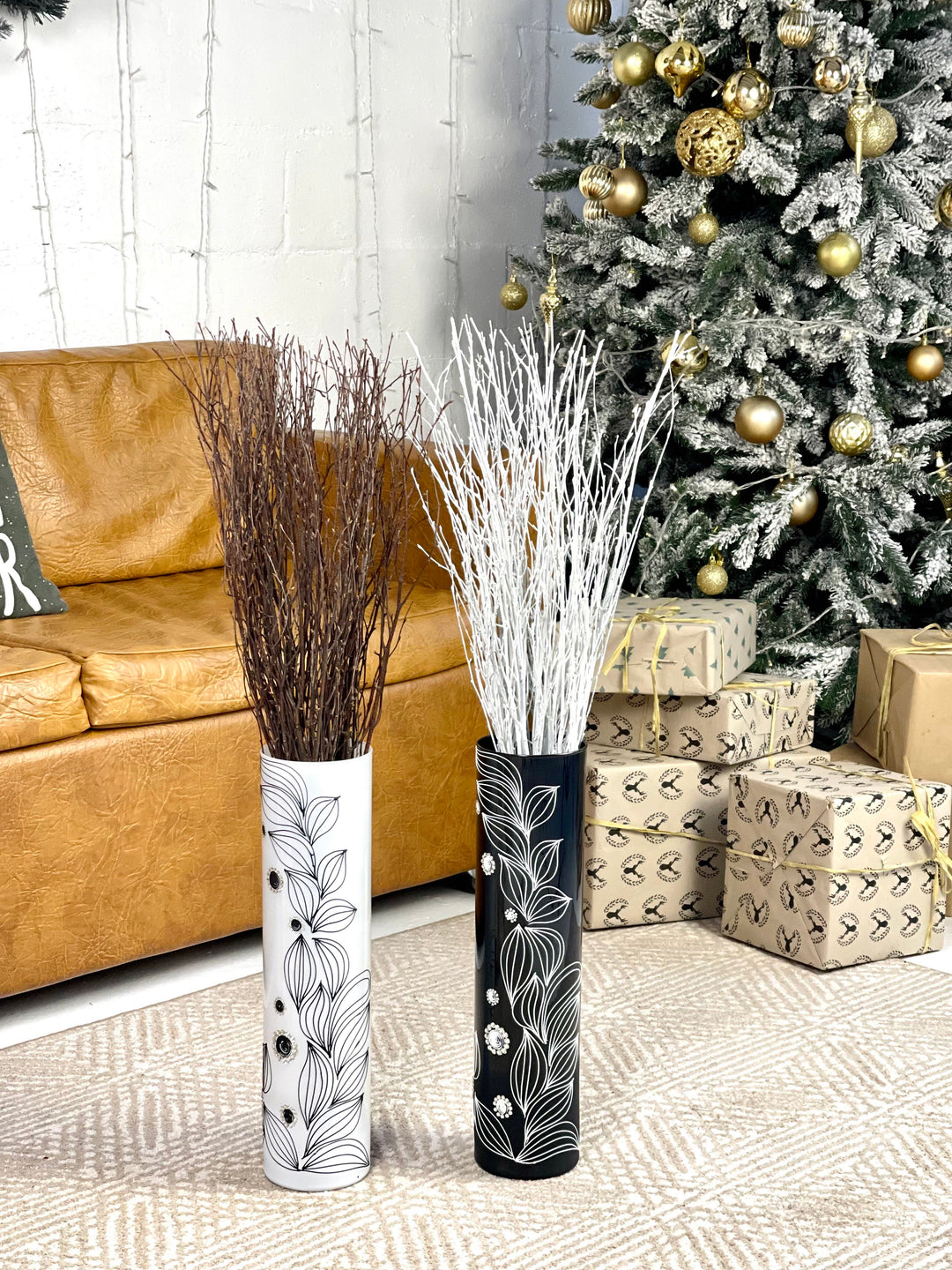 73 cm Ecovenik White-Grey Birch Branches - Natural Birch Twigs, Pack of 20-25 Stems, 29 inch Long for Floor Vases